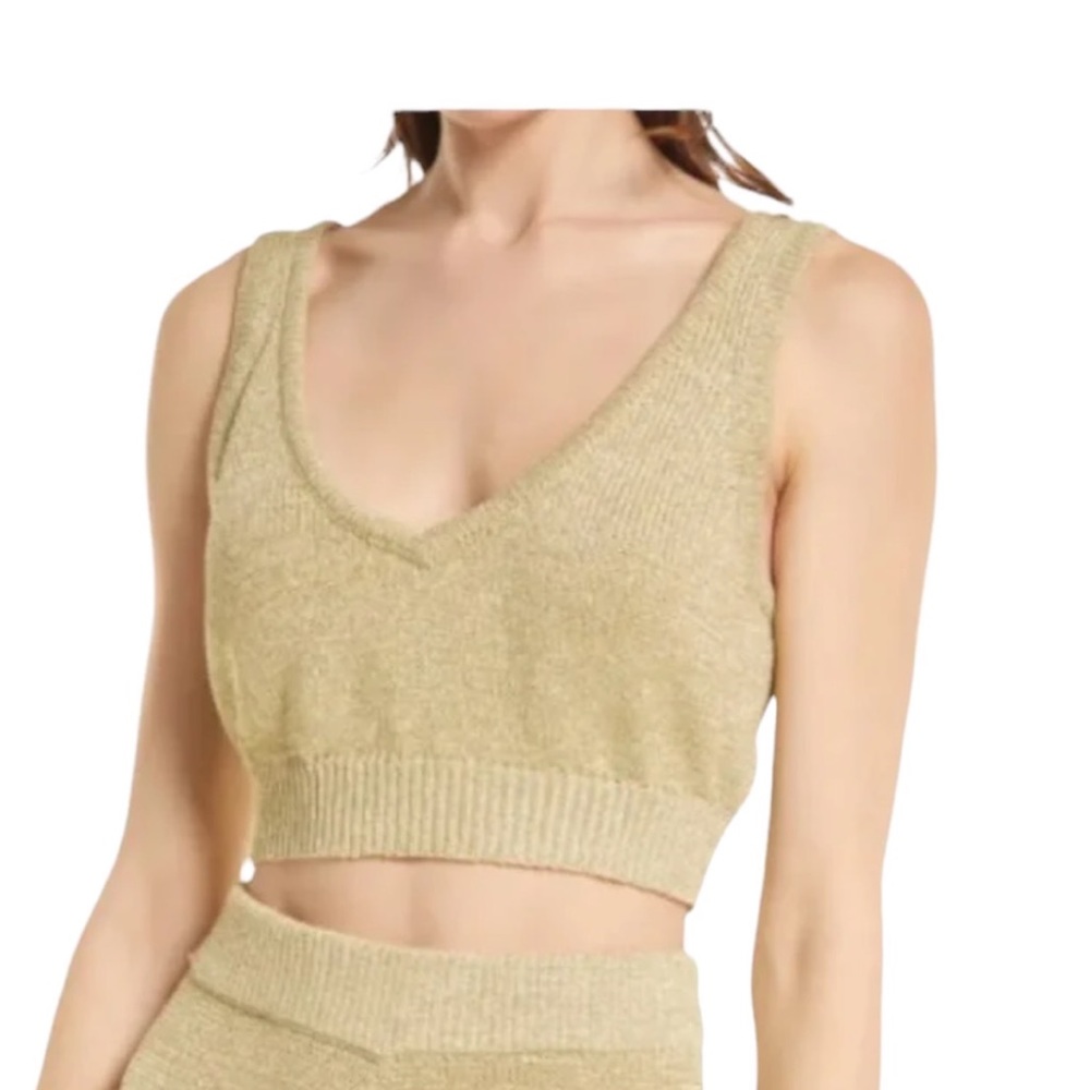 Open Edit Metallic Crop Top NWOT